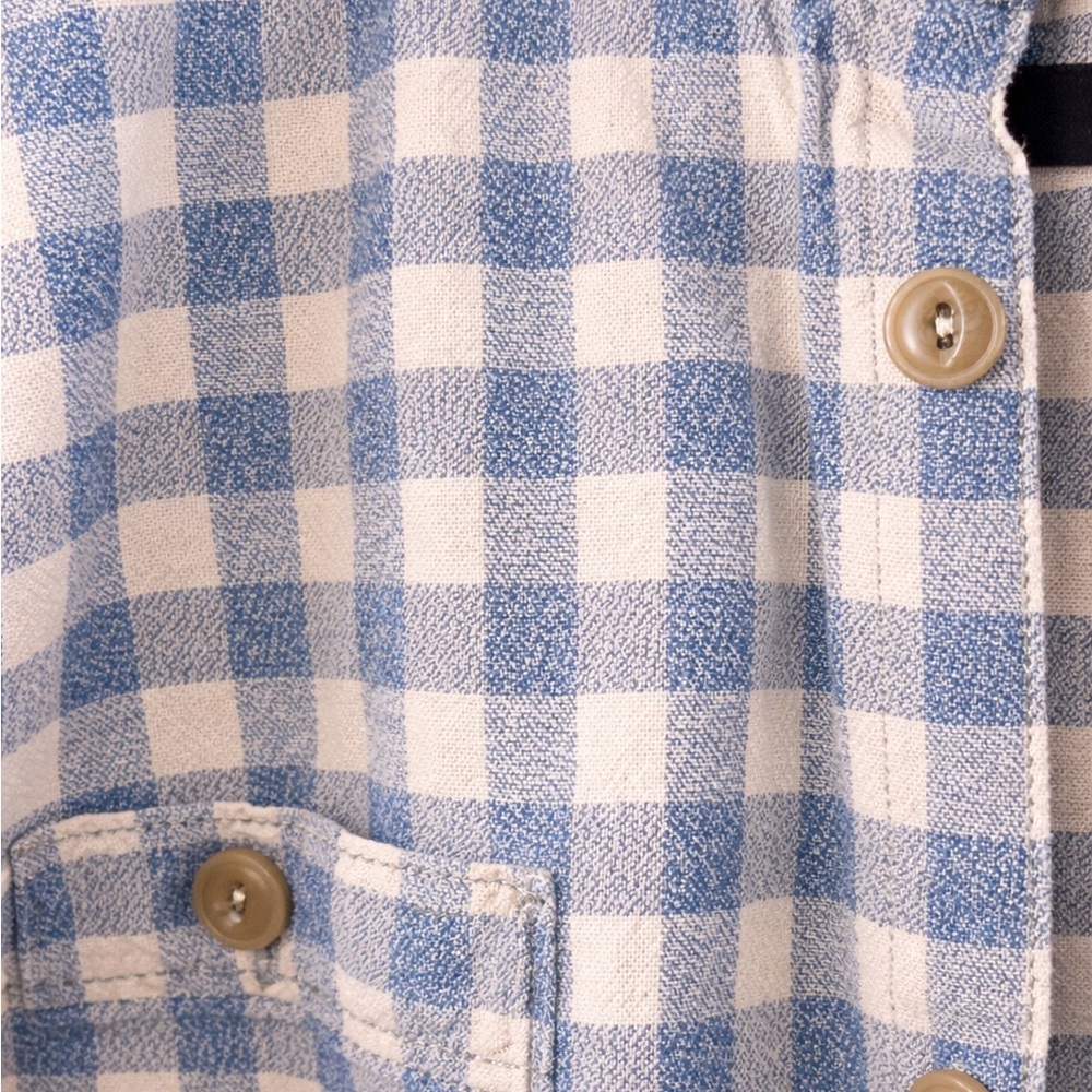 GAP Blue & Cream Lightweight Plaid Shirt Jacket - Picture 3 of 4